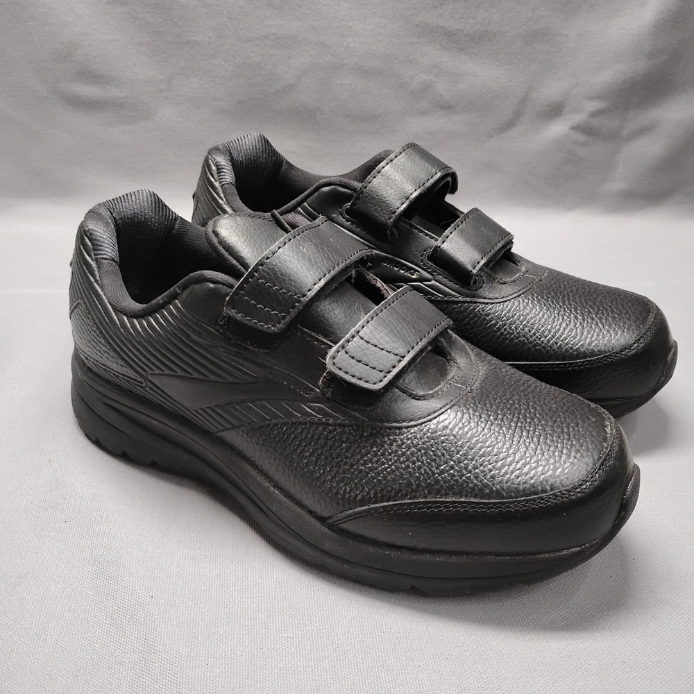 Brooks Addiction Walker V-Strap 2 Mens Black Leather Shoes Size 10.5